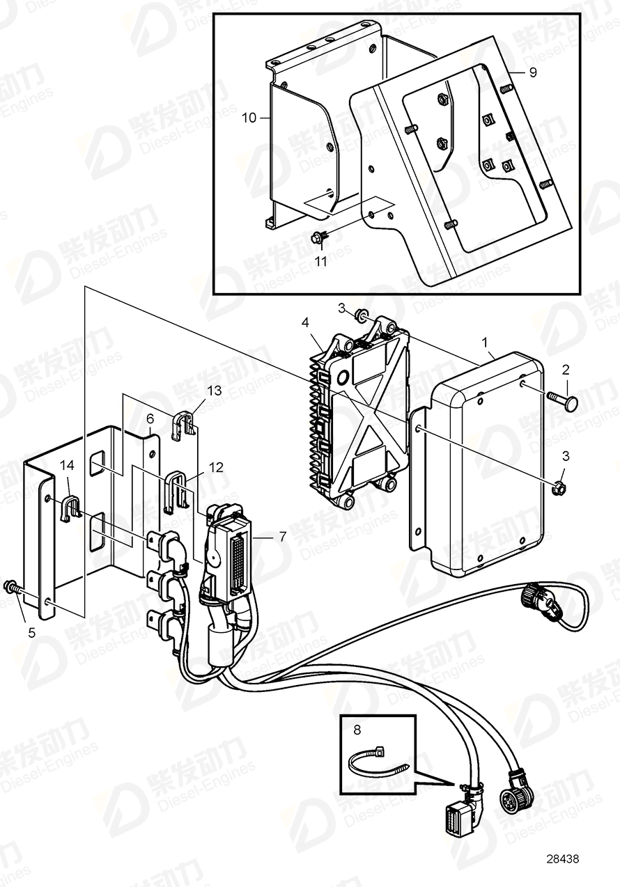 VOLVO Cable harness 22275694 Drawing